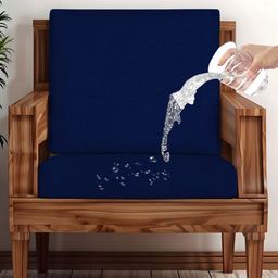 Lazi Navy Blue 2 Pieces 220 GSM Water Resistant Elasticated Sofa Covers-image-45