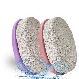 MAJESTIQUE Set of 2 Easy Grip Pumice Stones for Foot Care - Pink & Purple-7