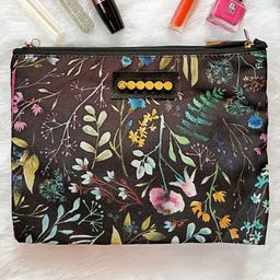 ASTRID Women Black and Pink Printed Multicompartment Makeup Pouch-19