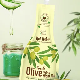 Nat Habit Fresh Olive Vit-E Night Gel For Aging Protection - 80 g-28