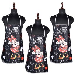 Aura Black & White 3 Pieces Disney Minnie Printed Waterproof Aprons-12