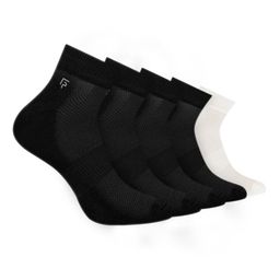 FOOTPRINTS Unisex Pack of 5 Black & White Ankle Length Socks-53
