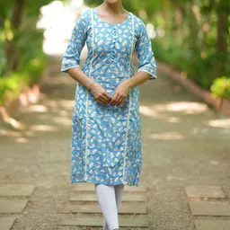 Libas Women Floral Printed Flared Sleeves Gotta Patti Kurta-image-47