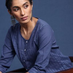 Taavi Indigo Woven Legacy Sustainable Pure Cotton Top-29