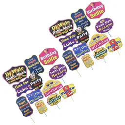 Kuber Industries 28 Pieces Pink & Blue Cardboard Party Photo Props-image-50