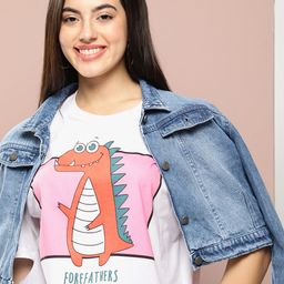 Stormborn Graphic Printed Drop-Shoulder Sleeves Casual Pure Cotton Oversized T-shirt-image-88
