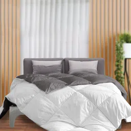 THE SLEEP COMPANY Grey & White Microfiber AC Room Double Bed Comforter-image-67