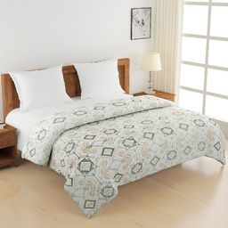 SWAYAM Off White & Grey Geometric AC Room 120 GSM Double Bed Comforter-27