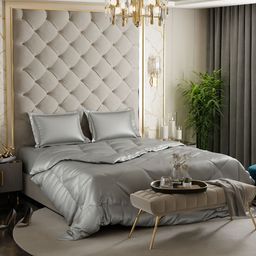 Stoa Paris Date Night Grey AC Room Satin 150 GSM Double Bed Comforter-image-80