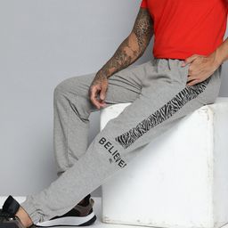 HRX by Hrithik Roshan Men Grey Melange Printed Detail Regular Fit Joggers-image-27