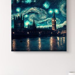 Myntra Elegant Homes Black & Violet River & Stars Canvas Wall Art-image-84