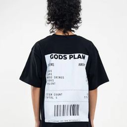 Peach Unisex God's Plan Bio Finish Graphic Printed Oversized Cotton T-shirt-image-84