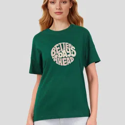 Mast & Harbour Typography Printed Drop-Shoulder Sleeves Pure Cotton T-shirt-picture-12