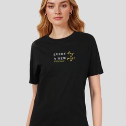 Mast & Harbour Typography Printed Drop-Shoulder Sleeves Pure Cotton T-shirt-picture-14