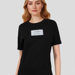 Mast & Harbour Typography Printed Drop-Shoulder Sleeves Pure Cotton T-shirt-picture-32