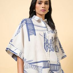 Marigold Lane Women Abstract Printed Pure Cotton Boxy Shirt Style Top-9