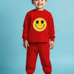 YK X Trampoline Kids Patch Work Printed Cotton Terry Loop T-shirt & Pyjamas Set-image-56