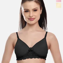 FIMS Women Pack of 3 Full Coverage Non wired Lightly Padded Bra-image-6