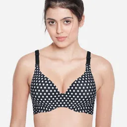 shyaway Women Black & White Floral Underwired Lightly Padded Bra-28