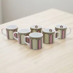 laghima jadon Multicoloured Printed Ceramic Glossy Cups Set of 6 Cups and Mugs image 4