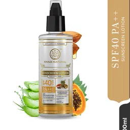Khadi Natural Moisturizing Sunscreen Lotion with SPF 40 UVB & PA+++ UVA Protection -100 ml image 3