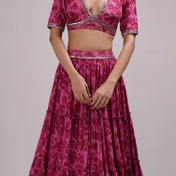 Breathe by Aakanksha Singh Printed Made to Measure Lehenga & Blouse With Dupatta image 4