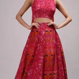 Breathe by Aakanksha Singh Printed Made to Measure Lehenga & Blouse With Dupatta image 4