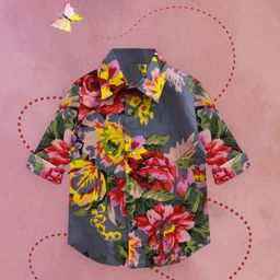 A T U N Boys Grey Classic Floral Regular Fit Printed Casual Shirt-image-16