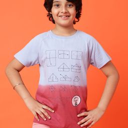TALES & STORIES Boys Blue & Maroon Colourblocked Round Neck T-shirt-image-99