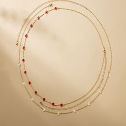 AQUASTREET Set Of 2 Gold-Plated Stone-Studded Layered Waist Chain-8