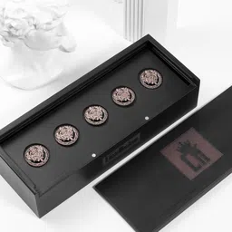 COSA NOSTRAA Men Set Of 5 Gold-Toned The Knight Lion Shield Buttons image 5