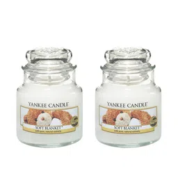 YANKEE CANDLE Set Of 2 White Solid Soft Blanket Scented Jar Candles image 5