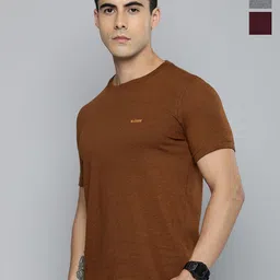 R.Code by The Roadster Life Co. Pack Of 3 Men Round Neck Short Sleeves Regular Fit Tshirts-image-8
