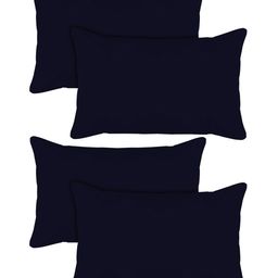 Kuber Industries Set Of 4 Navy Blue Solid Soft Throw Pillow Inserts-34