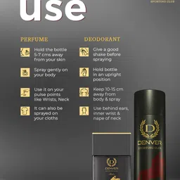 Denver Men Sporting Club Rider Deodorant Body Spray & Eau De Parfum - 200ml & 70ml image 3