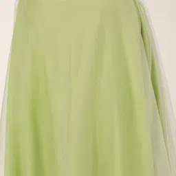 Ethnovog Green  White Printed Mirror Work Made to Measure Lehenga  Blouse With Dupatta image 3