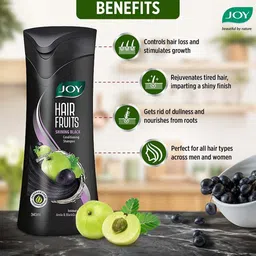JOY Set Of 2 Hair Fruits Shining Black Conditioning Shampoo with Amla - 340ml each image 3