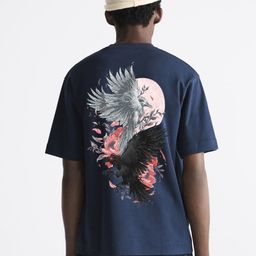 MISCHIEF MONKEY Graphic Printed Drop-Shoulder Sleeves Pure Cotton T-shirt-picture-0