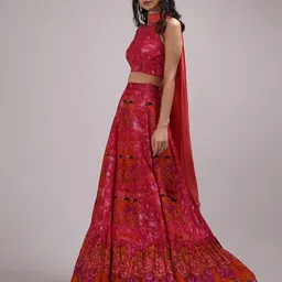 Breathe by Aakanksha Singh Printed Made to Measure Lehenga & Blouse With Dupatta image 2
