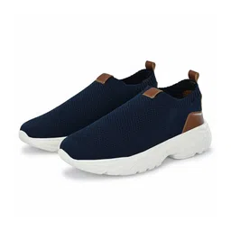 LEGWORK Men Textured Round Toe Memory Foam Lightweight Mesh Slip-On Sneakers image 4