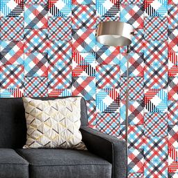 ArtzFolio Printed UV-Resistant Anti-Bacterial Classic Plaid Patchwork Peel & Stick Wallpaper-image-68