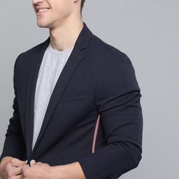 Mast & Harbour Men Navy Blue Solid Single-Breasted Regular Fit Casual Blazer-16