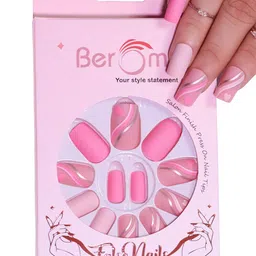 BEROMT Set Of 16 Press On Artificial Nails With Application Kit - BFN321FN image 4