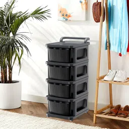 RUBOXA Grey & Black 4-Layer Modular Storage Drawer Organiser image 5