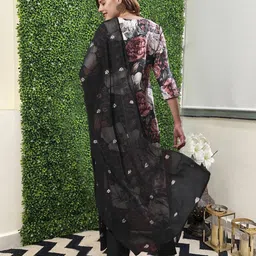 Anni Designer Floral Printed Regular Thread Work Kurta With Trousers & Dupatta image 4