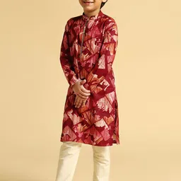 KISAH Boys Abstract Printed Kurta with Pyjama image 3
