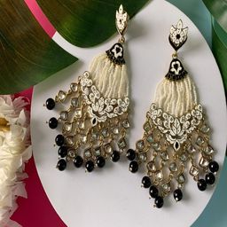 I Jewels Gold-Plated Handcrafted Contemporary Drop Earrings-31