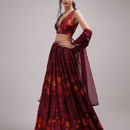 Breathe by Aakanksha Singh Printed Made to Measure Lehenga & Blouse With Dupatta image 5