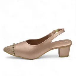 SHRIVAS BY ARCHITA MEHTA Embellished Round Toe Block Heeled Pumps image 2