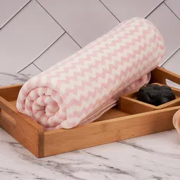 Aura Pink 2 Pieces Premium Striped Absorbent UltraSoft Anti-Fade Bath Towel-image-7